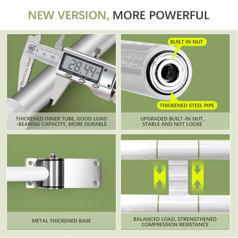 Heavy Duty 29.5 Inch Foldable Toilet Grab Bar With Flip Up Safety Rail And Foolproof Non Slip Handle For Seniors And Mobility Support Built Tough To Carry Up To 450 Lbs Smoothly close up of built-in nut and thickened steel pipe.