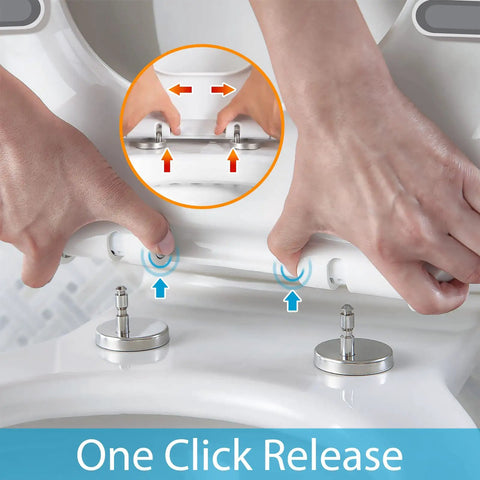 Elongated Toilet Seat Heavy Duty With Soft Close And Quick Release Premium UF Material Top Fix Install demonstration
