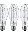 Three Pack MP100 U MED 100 Watt Metal Halide ED17 Bulbs Medium Base Clear HID Lamps for Outdoor Lighting