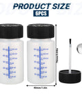 6 Pack Empty Touch Up Paint Bottles 2 Oz Refillable Containers With Brush Applicator dimensions and details