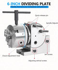 Rock Solid Heavy Duty Dividing Head With Three Jaw Chuck, Ultra Precise 1:40 Indexing Ratio For Rotary Tables And Cnc Mills, Killer Shop Beast Attachment with 6-inch design and adjustable features.