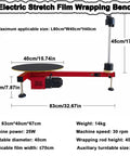 Electric Stretch Film Wrapping Machine Wrap Around Film Balers 15 7 Inch Turntable 30 Rpm, power 25W, dimensions 83x40x67cm