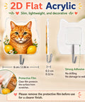 4 Pack Butterfly Adhesive Wall Hooks Featuring Real Pretty Floral Garden Motifs Super Strong Peel And Stick Acrylic Hooks For Worry Free Counter Organization And A Super Cozy Living Space Vibe, Decorative Cat Design