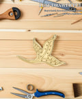 Brass Leaf Drawer Pulls For Cabinets And Wardrobes, Vintage Kitchen Cupboard Hardware; leaf-shaped brass pull on wood surface