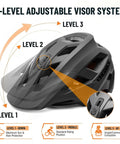 EMTB Mountain Bike Helmet NTA8776 Certified With Triple Protection, 3 Level Adjustable Visor, Matte Black