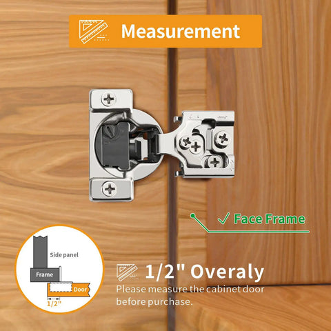 20 Pack 4D Soft Close Cabinet Hinges 1/2 Overlay Hide Behind Face Frame Doors Adjustable Slow Self Closure Satin Nickel Stainless Steel Smooth As Butter Daily Slide