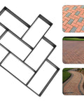 Walkway Paver Mold Kit Reusable Concrete Path Maker for DIY garden patios and paths, made of black PP, size 49.7x40.5x4 cm.