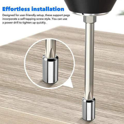 Heavy Duty Iron Shelf Support Pegs 120 Piece Set for Cabinets and Bookcases easy install self tapping pins on wood surface