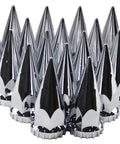 33mm Chrome ABS Plastic Screw On Spiked Lug Nut Covers Pack Of Twenty For Wheels Durable Chrome Finish Fits 33mm Nuts Easy Install Premium Wheel Rim Accessory Cars Trucks SUVs displayed