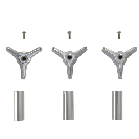 Three Handle Reno Ready Remodel Kit For American Standard Colony Faucets Chrome Finish Bath Tub And Shower Valve Replacement Includes Hot Cold Handles Diverter Stems Seats Flanges Sleeves
