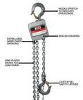 1 Ton Aluminum Hand Chain Hoist With 20 Foot Lift, Weather Resistant Aluminum Housing, Sealed Brake System visible