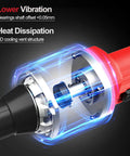 Close-up showing internal mechanism of Six Inch Extra Long Extension Electric Die Grinder With Quarter Inch Collet Variable Speed Corded Power Tool