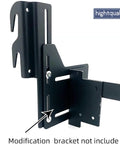 Rock Solid Bolt On To Hook On Bed Frame Conversion Brackets 4 Pack For Headboard Or Footboard Upgrade Kit With Heavy Duty Black Steel Hardware detail showing mounting slots and adjustment holes.