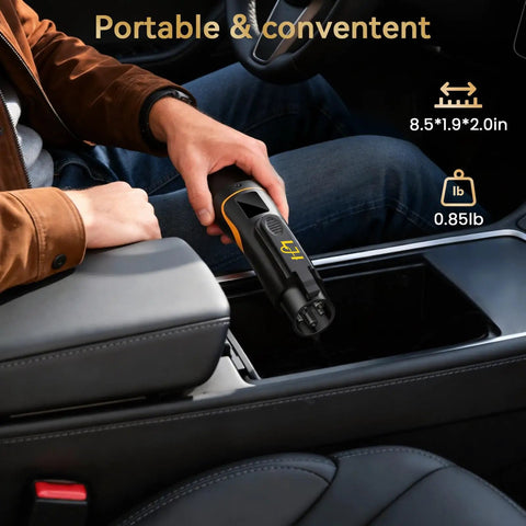 Nacs To J1772 Ev Charger Adapter 80A With Led Display held in hand, compact size 8.5*1.9*2.0in, portable for electric vehicles.
