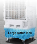 Slick Portable Evaporative Swamp Cooler With Huge Tank, three no fuss settings and Smart Water Alert showing large water tank.