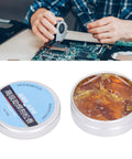 High Purity Rosin Soldering Flux Paste for Electronics No Clean 30g Low Smoke No Mess Works Like a Charm next to open circuit board