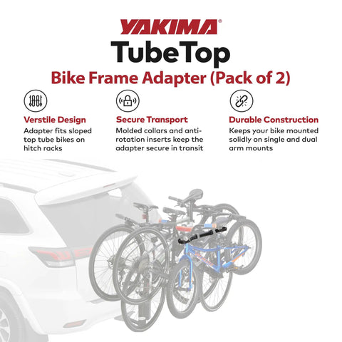 Image showing Two Pack Hitch Mounted Bike Rack Adapter With TubeTop Seat Post Mount securing bikes on a car rack.