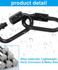 M3.5 Black Quick Link Chain Connector Set showing metal carabiner screws and alloy material, suitable for outdoor and chandelier use.
