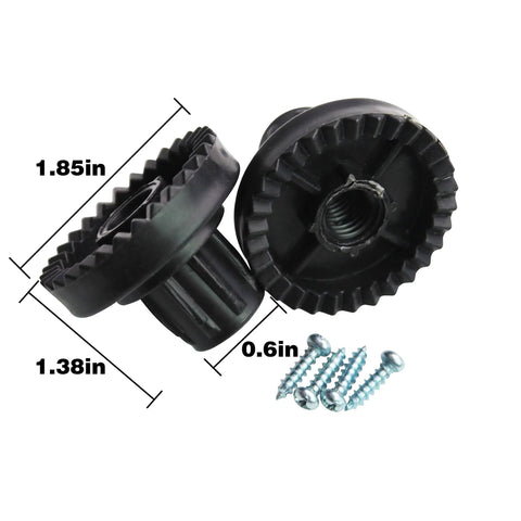Easy Install M10 Torx Swing Canopy Screws 0.43 Inch Diameter Black 2 Pack showing dimensions and included components