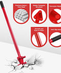 Essential Manual Rebar Bender Tool With Anti Slip Design For Heavy Duty Steel Bending And Construction Projects features a red steel handle.