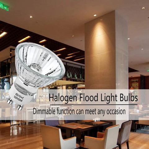 GU10 50W Halogen Replacement Bulbs For Candle Warmer Lamps, Track Lighting And Range Hoods, 120V Dimmable With Glass Cover