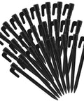 24 Pack 5.7 Inch Plastic Tent Stakes For Tents And Canopies, Durable Beach Tent Pegs In Black, Heavy Duty Outdoor Camping Stakes With 0.86 Inch Wide Base