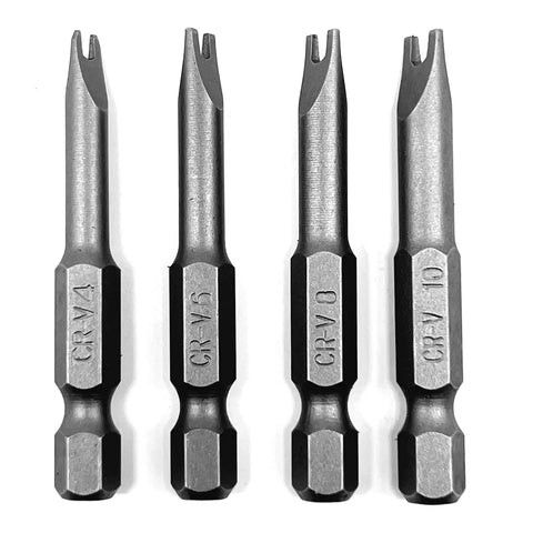 Rock Solid Spanner Drive Screwdriver Bit Set Featuring Sp4 Sp6 Sp8 Sp10 Sizes Built From Tough Chrome Vanadium Steel displayed.