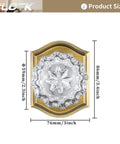 Product size diagram of 2 Pack Crystal Glass Dummy Door Knobs Non-Turning Single Side For Interior Doors In Antique Brass.