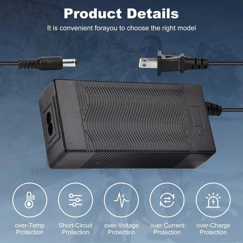 Replacement 29.4V 2A Electric Scooter Charger With Three Plug Options For 25.2V Lithium Battery E Bikes And Scooters Like Gotrax GKS GKS Pro GKS Plus SPX Mini Lil Cub Flash Nova Edge Glide Chrome Jetson Hiboy And More