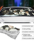 Funny Windshield Sun Shade For Cars, UV Blocking Car Sun Shade, 51 X 27.5 Inches, printed characters, waterproof polyester with bubble aluminum film