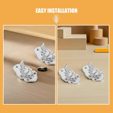 Easy installation of heavy duty 10 pack silver metal luggage buckle iron clasp draw toggle latch with spring lock for box hasp closure.