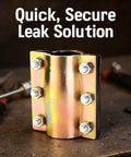 60 To 63 mm Leak Sealer Clamp For Dn50 Steel Tube Quick Fix With 6 Bolts, 4.9 Inch Height, Galvanized Steel Plumbing Emergency Repair Tool