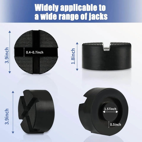 Universal Pinch Weld Jack Pad Adapter for Floor Jacks Upgraded Rubber Pad with X Slot Design, 3.9x1.8 Inches