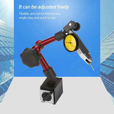 Magnetic Dial Indicator Stand For Test Indicators Flexible Arm Sturdy Base NoScratch Mount Easy Clamp Pro Grade Precision For Engineering Durable Bench Support For Solid Readings, adjustable arm and dial gauge