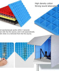 Plug And Play Portable Vocal Booth With Acoustic Isolation Shield And Dense Foam Panels For Straight Fire Mic Vocals Zero Echo Nonsense showing colorful sound-absorbent foam panels.