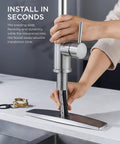 Brushed Nickel Kitchen Faucet With Pull Down Sprayer Built For No Fuss Real Life Heavy Duty High Arc Single Handle installation