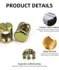 Close-up of 20 Piece M6 Slotted Cross Dowel Nut Barrel Nuts Kit For Furniture Beds Cribs And Chairs Replacement M8x15mm
