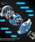 Exploded view of Beefed-Up 150A 12V Alternator Replacement For Express 2500 3500 Silverado 1500 Suburban Savana Sierra Yukon