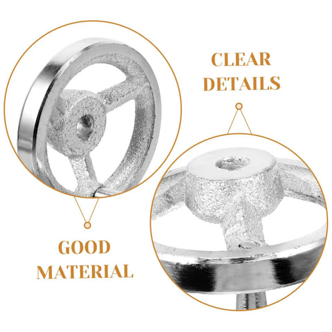 Close-up of Crank Handle Handwheel for Lathe Carbon Steel Revolving Knob Edge Design, showcasing material and details.