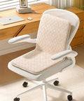 Cozy Heated Office Chair Cushion Pad With Strap For Desk Seat Warmer Home Leisure on an ergonomic chair in a cozy workspace.
