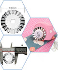 45mm Pinking Rotary Cutter Blades 5 Pack Universal Replacement Blades For Fabric Cutting with wavy zigzag edges in use and close-ups