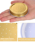 8 Pack Metal Bee Feeders For Beehives Entrance Lid Water And Sugar Syrup Feeder Set showing perforated design in hand