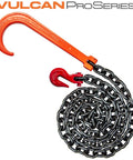 Alloy Tow Chain With Forged Long J Hook 3/8 Inch By 8 Foot Grade 80 Pro Series 7,100 Pound Safe Working Load Heavy Duty Tow Chain