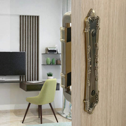 Antique Bronze 10 Inch Sliding Barn Door Handle No Drilling Two Sided Design Easy Install Rustic Pull For Interior Doors