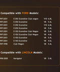 Compatibility chart for Ford and Lincoln models compatible with 7791N 7791 alternator, including 1997-2001 F-Series trucks.