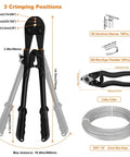 One Eighth Inch Stainless Steel Wire Rope Kit With 100 Feet Of Cable All In One Crimping Tool And Cutter 7 By 7 Strands Aircraft Cable