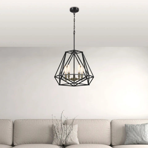 Vintage Edison Mini Tube 40W Clear Glass Dimmable Incandescent Bulbs E12 Base 4 Pack 210 Lumens in geometric pendant light