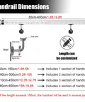 Handrail dimensions for Heavy Duty Clear Acrylic Railing System For Decks Patios And Balconies Weather Resistant Panels