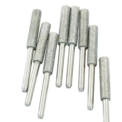 8 Piece Diamond Chainsaw Sharpener Bits Three Sixteenth Inch Grinding Bits For Chainsaw Chains Stone Burr File Sharpening Kit With High Hardness And Even Diamond Particles For Quick Easy Pro Level Maintenance