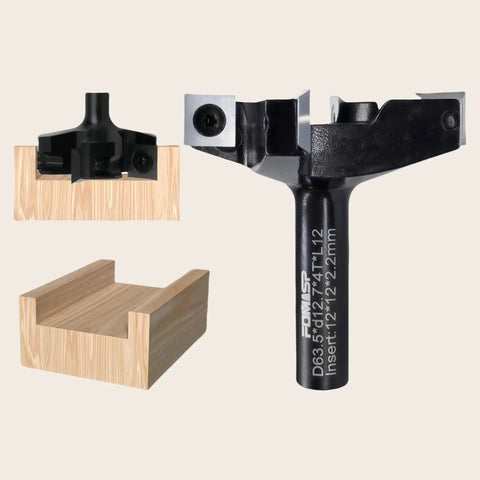 CNC Spoilboard Surfacing Router Bit With Half Inch Shank And Two And A Half Inch Cutting Diameter Replaceable Carbide Inserts